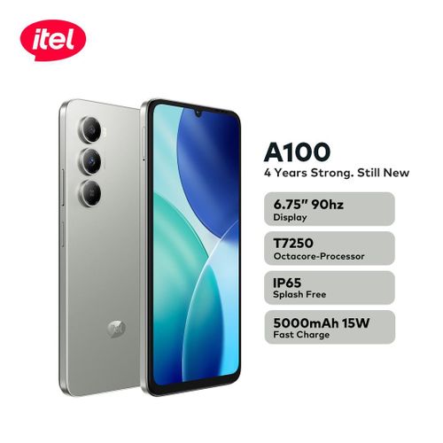itel A100 6.75'' 90hz Bright Display IP65 5000mah 15W T7250 Octa-core 128+3GB